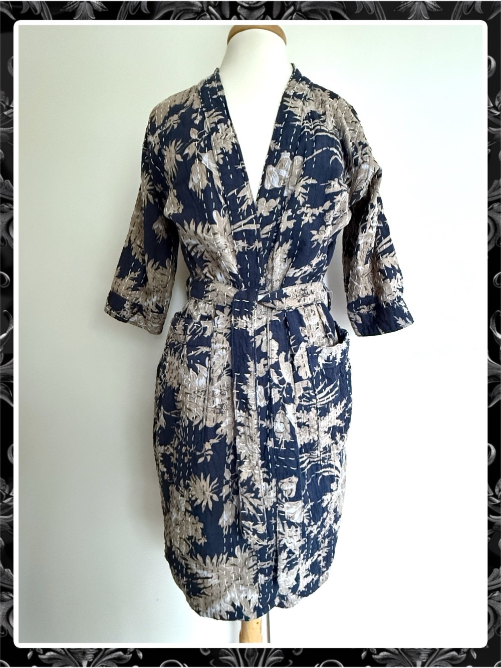 Handmade Indian Kantha 100% Cotton Robe